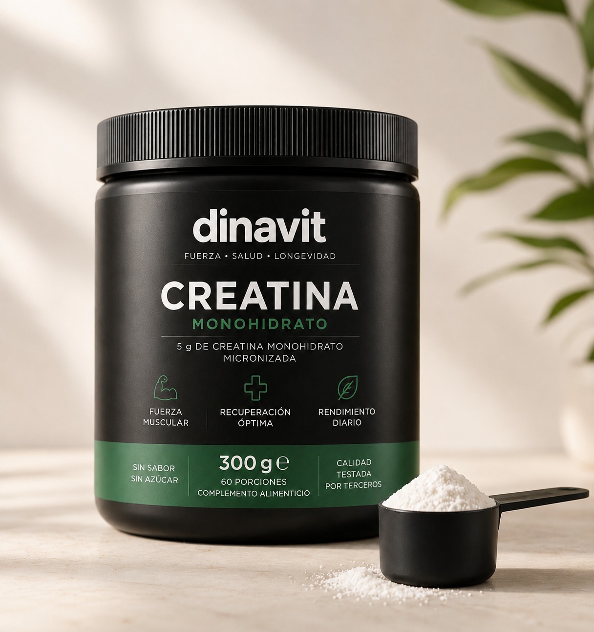 Bote de Creatina Monohidrato 100% pura de Dinavit